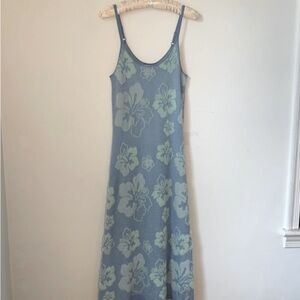 House Of Sunny Blue Crush Knit Midi Slip Dress